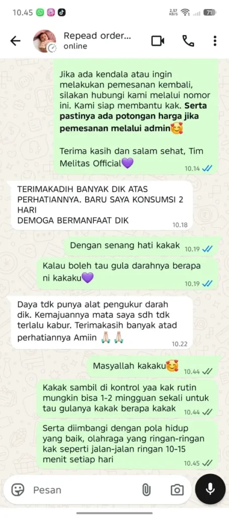 Testimoni pelanggan Melitas 2